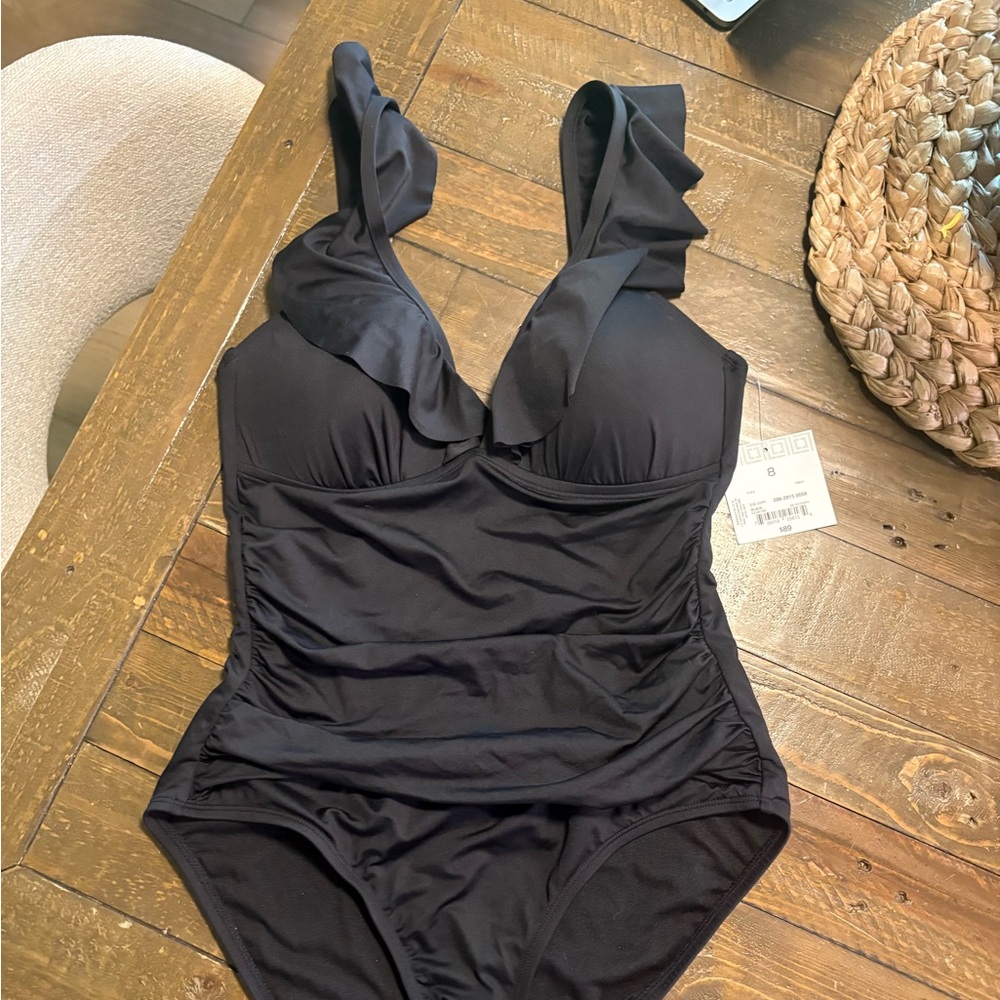Liz Claiborne Black One Piece Swimsuit